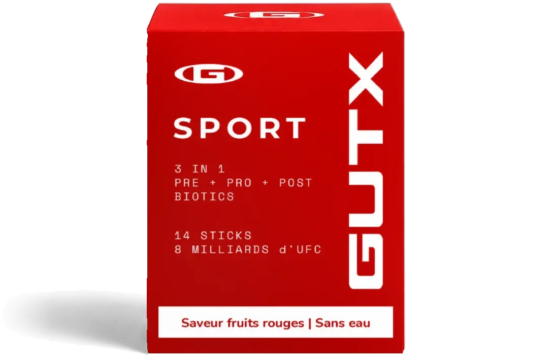 Boîte GUTX Sport de 14 sticks, saveur fruits rouges